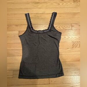 Free People Intimately Lace Tank Top Size Medium Heather Grey